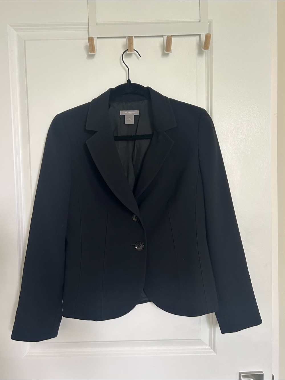 Ann Taylor Black Two-Button Tailored Blazer